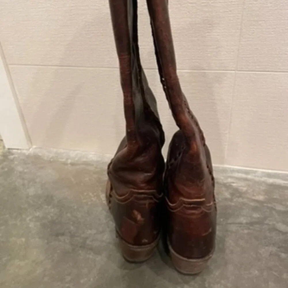 Lane Plain Jane Braided Round Toe Pull On Cowboy Womens Brown Boots Size 6.5 - Picture 10 of 11